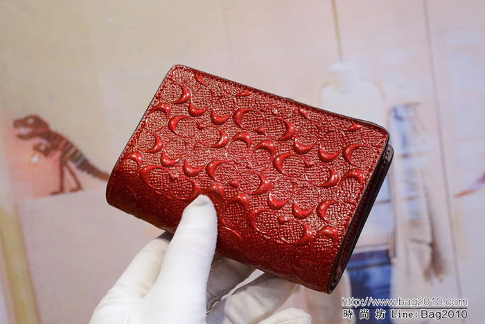 COACH蔻馳 新款壓花 53436 女士中款全皮錢包  Chz1311